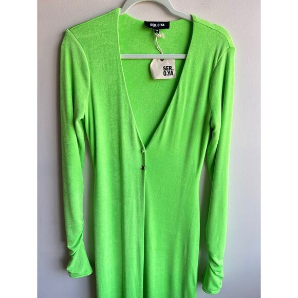 SER.O.YA Murray Maxi Long Cardigan Sweater Womens Size M Green V Neck NWT
8029 - Picture 3 of 7